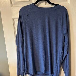 Rhone Shirt Mens Large Blue Heathered Reign Long Sleeve Performance Tech